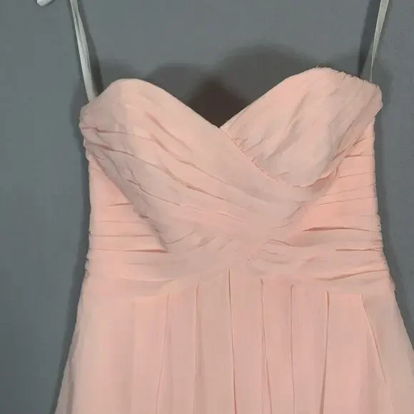 Chiffon Mini Dress Baby Pink Ladies Size 4 Wedding Party - Picture 4 of 8